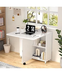 Folding Dining Table with Drawers and Cabinets