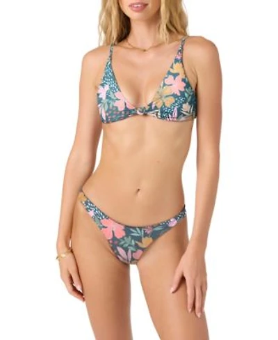 Oneill Womens Mila Floral Pismo Knot Front Bikini Top Bottoms