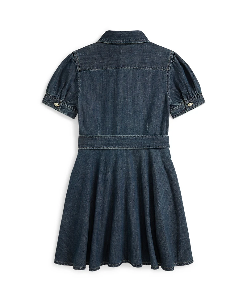 Polo Ralph Lauren Girls' 2-6X Belted Indigo Button-Down Collar Denim Shirtdress