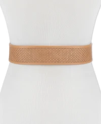 Calvin Klein Mini Box-Woven Leather Polished Buckle Belt
