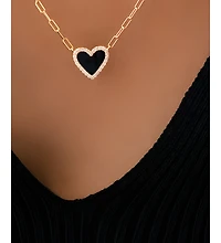 Mint & Lily Dainty Heart Paperclip Necklace 18k Gold Plated Sterling Silver