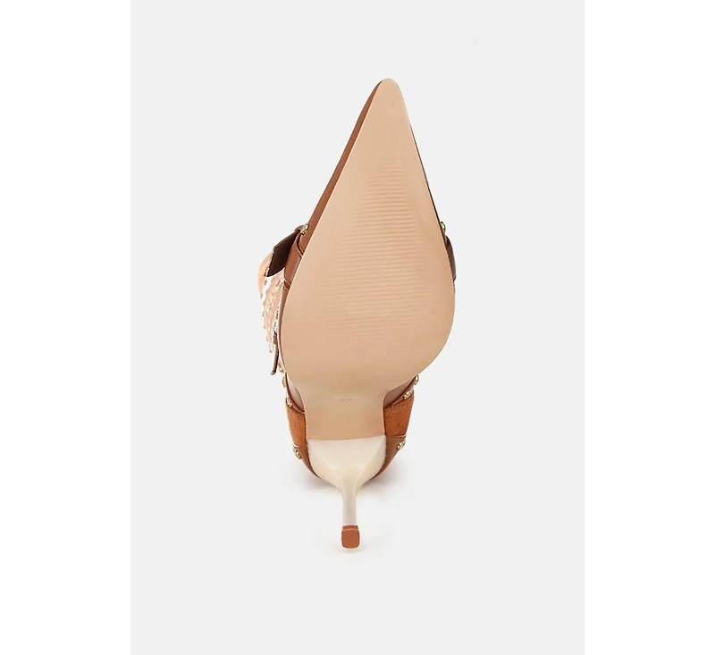 London Rag Women's Medira Pointed Toe Embellished Stiletto Boots