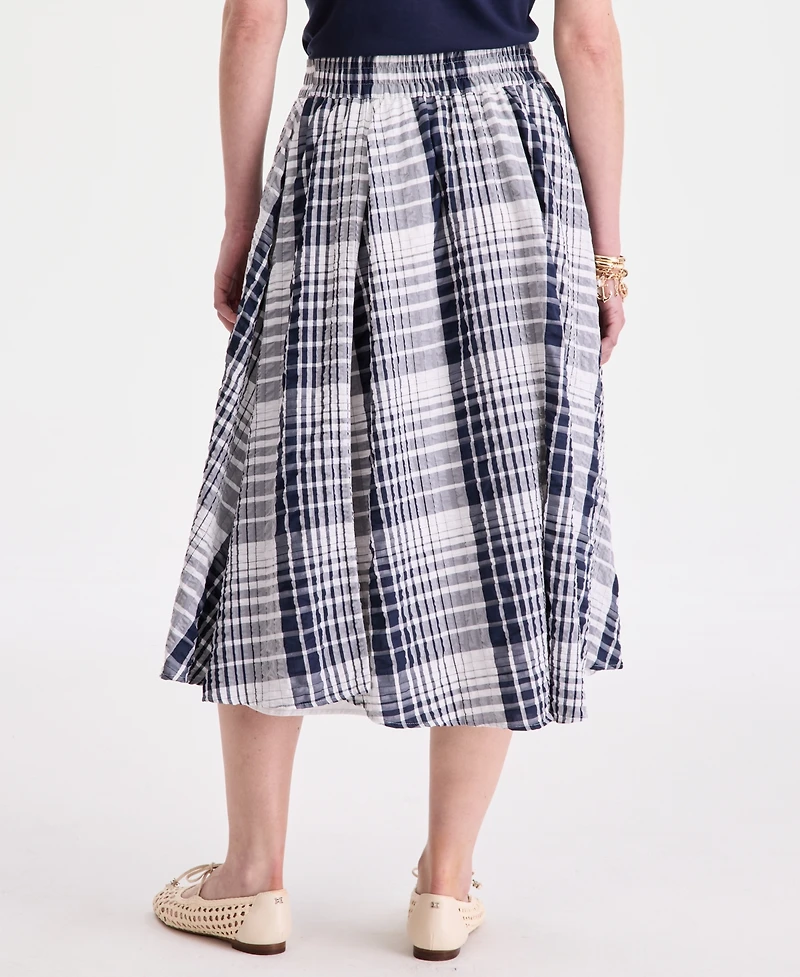 On 34th Women's Pull Check-Print Midi Skirt, Macy's Exclusive