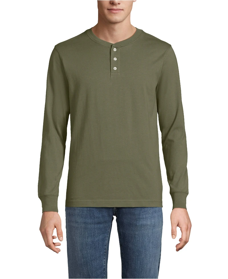 Lands' End Men's Super-t Long Sleeve Henley Shirt