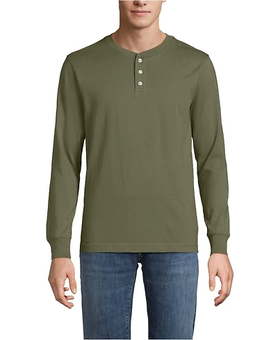 Lands' End Men's Super-t Long Sleeve Henley Shirt
