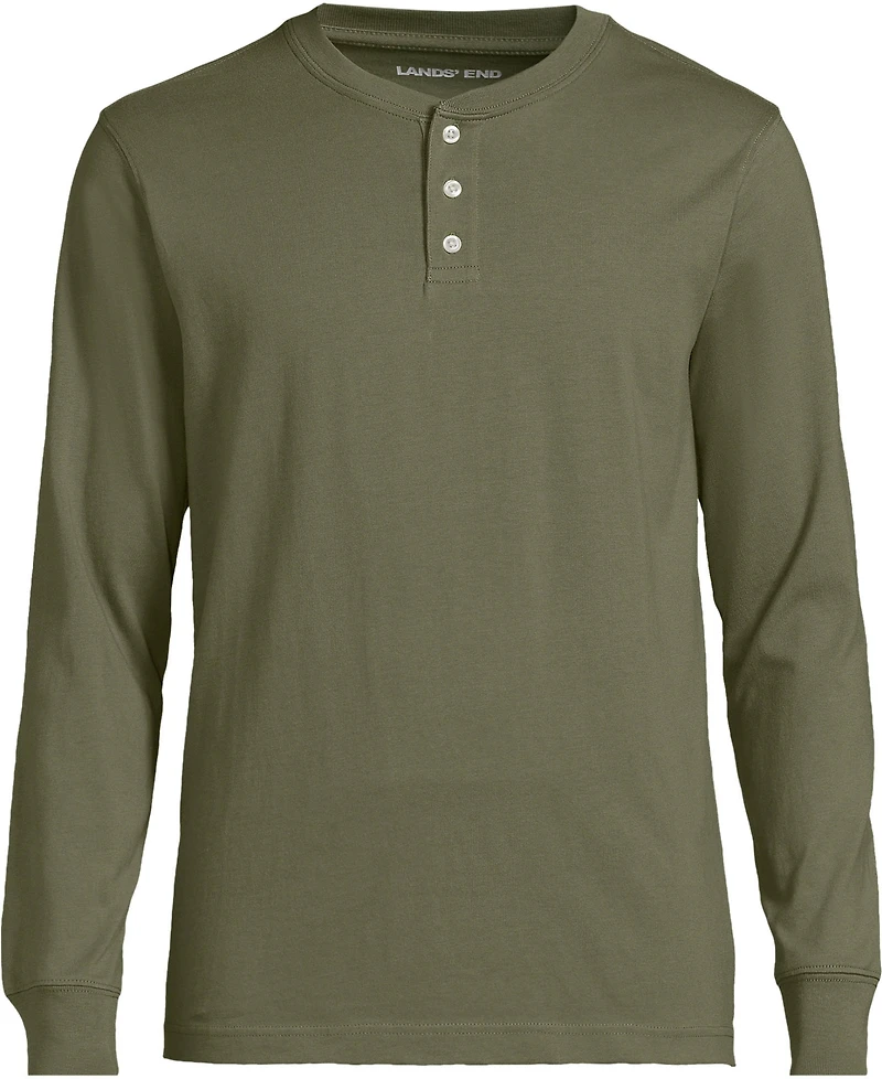 Lands' End Men's Super-t Long Sleeve Henley Shirt