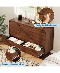 Gaomon 6 Drawers Dresser for Bedroom, 47" Wide Modern Wooden Clothes with Large Wood Storage, Chest of Living Room.