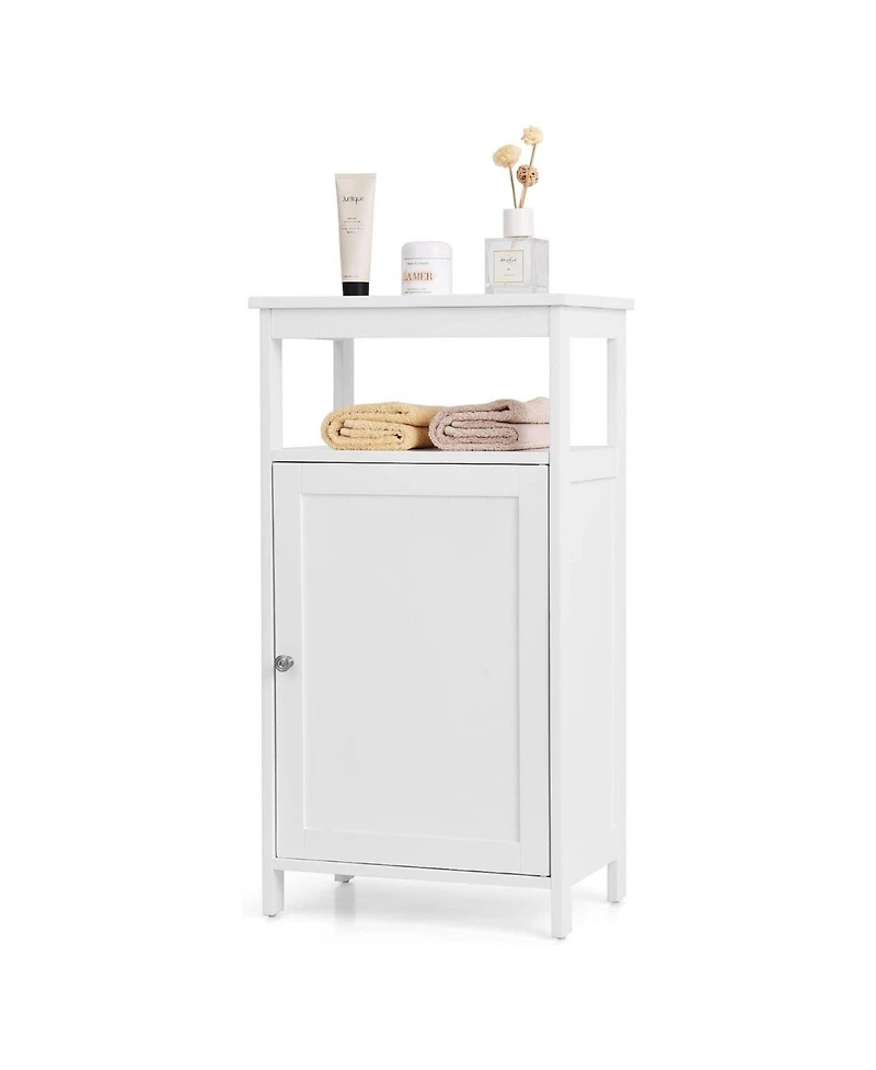 Volenca Wood Bathroom Floor Cabinet with Multi-Storage Rack Organizer