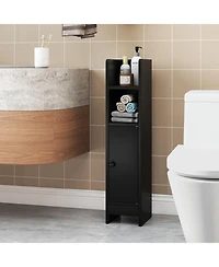 Volenca Space-Saving Corner Bathroom Slim Cabinet with Door and Adjustable Shelf