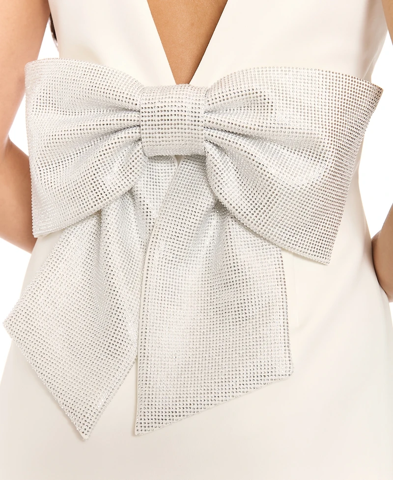 ivy + blu Women's Embellished Bow V-Neck Dress
