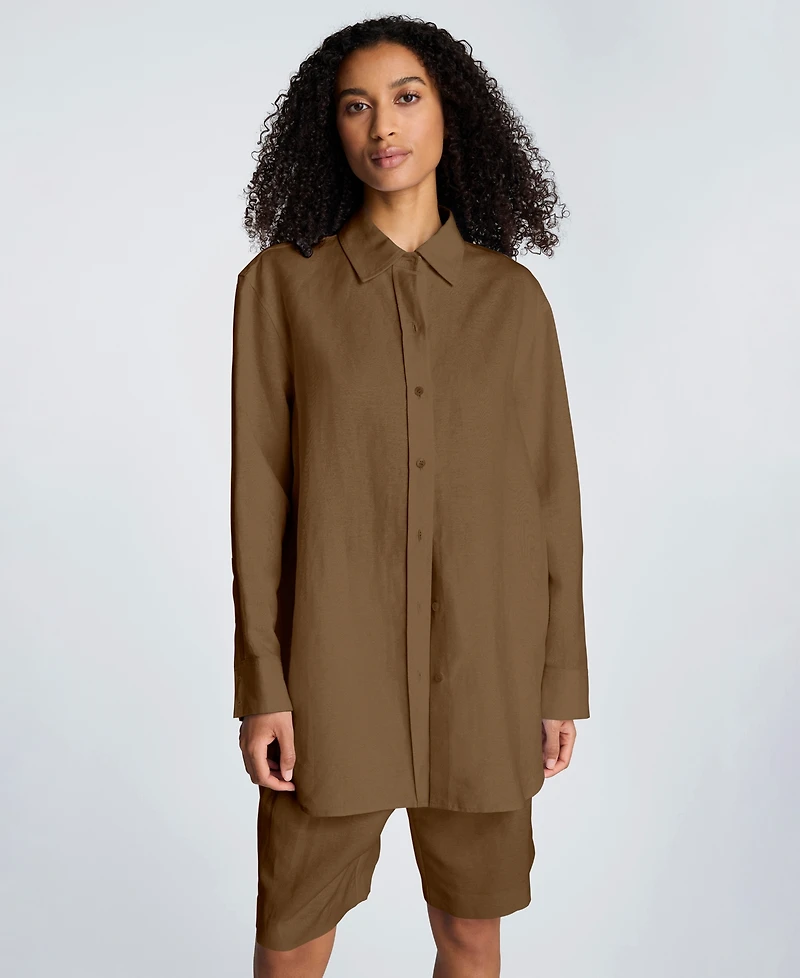 Kenneth Cole Women's Long-Sleeve Button-Front Top