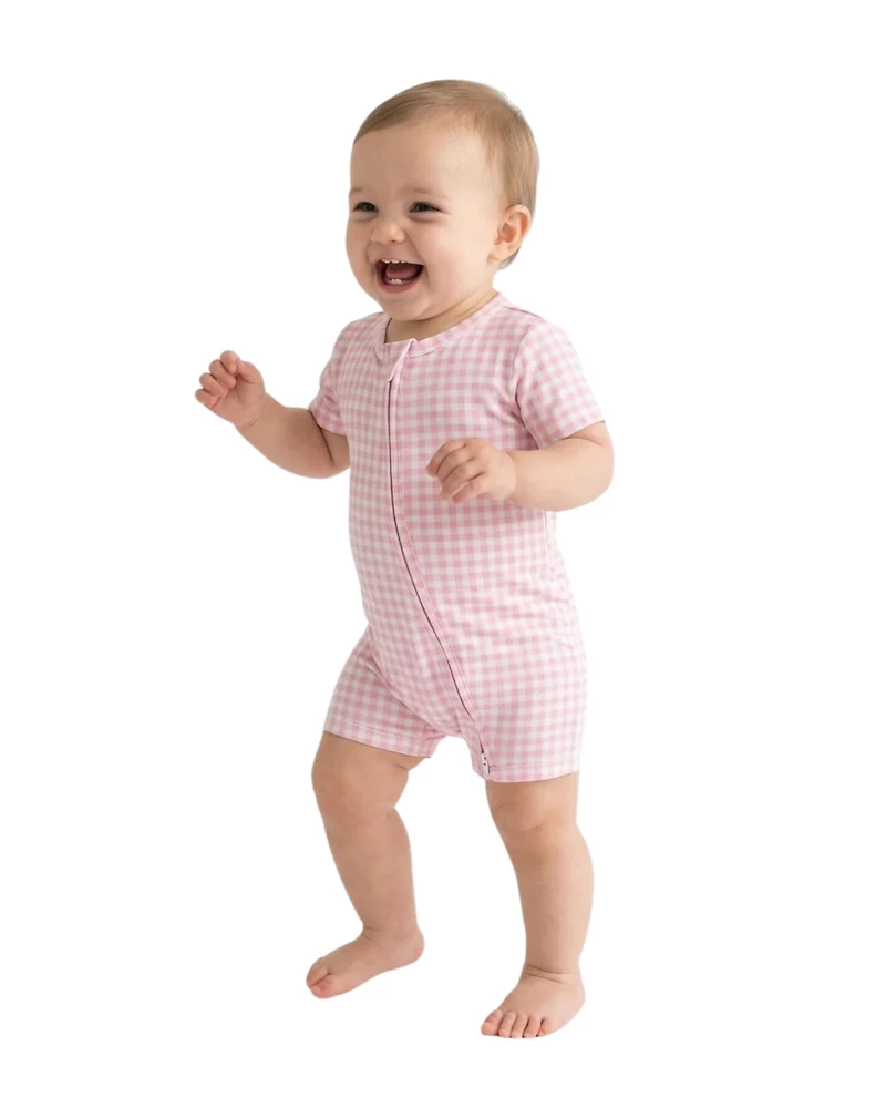 Motette Baby Girls Sugar Gingham Bamboo Sleeper
