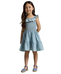 Polo Ralph Lauren Girls' 2-6X Blueberry-Overlay Round Neck Dress