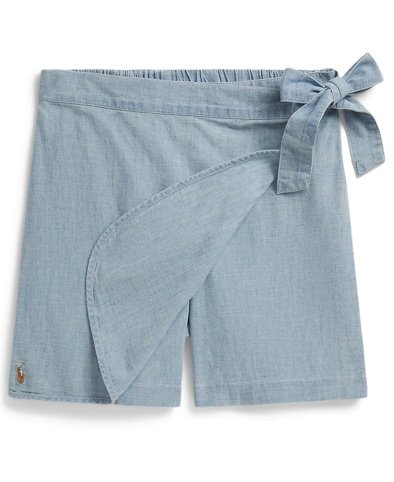Polo Ralph Lauren Girls' 7-16 Indigo Chambray Wrap Skort