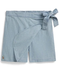 Polo Ralph Lauren Girls' 7-16 Indigo Chambray Wrap Skort