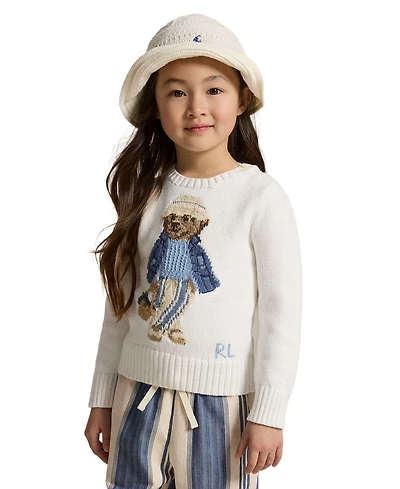 Polo Ralph Lauren Girls' 2T-6X Bear Crewneck Sweater