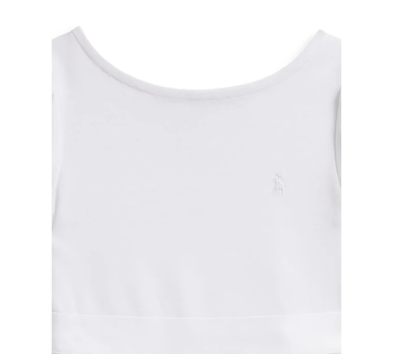 Polo Ralph Lauren Girls' 2-6X Pleated Stretch Ponte Round Neck Dress