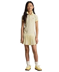 Polo Ralph Lauren Girls' 7-16 Striped Oxford Mesh Collar Dress