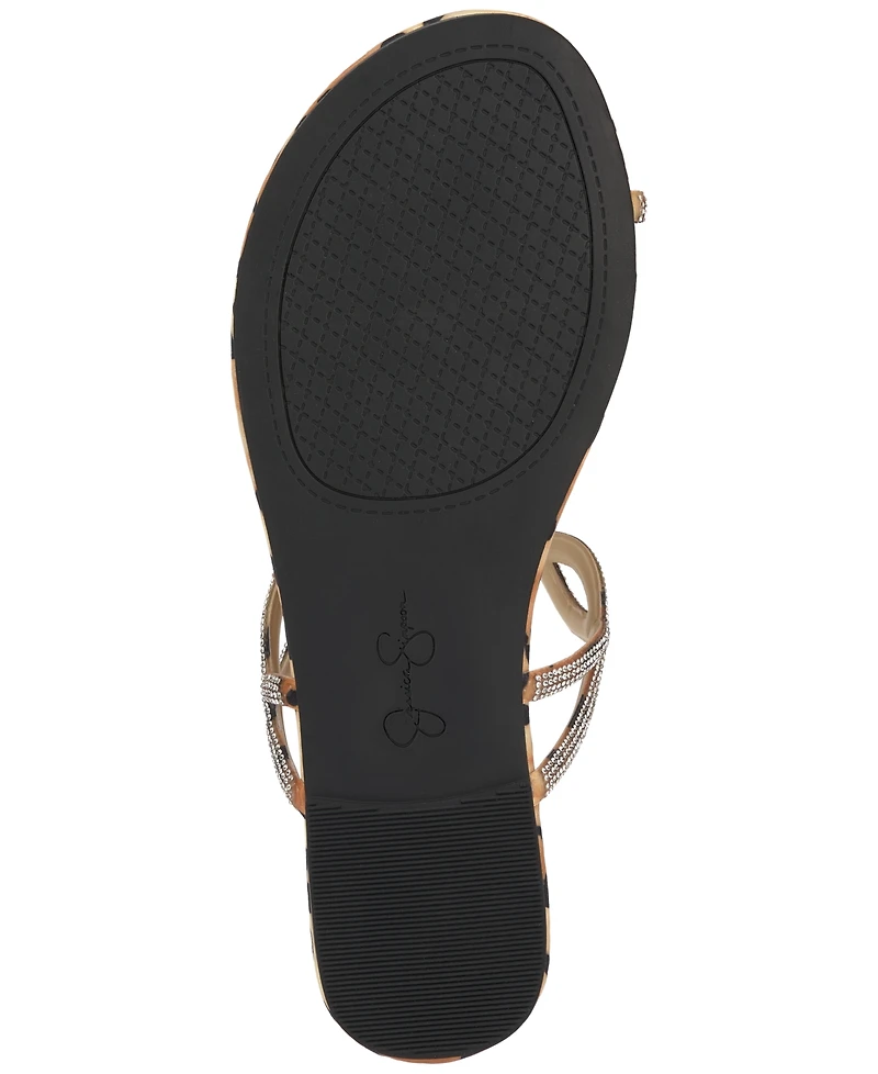 Jessica Simpson Women's Aloni Jelly Toe Ring Slip-On Flat Sandals