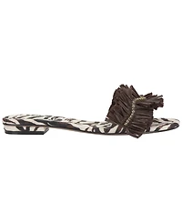 Jessica Simpson Women's Danive Raffia Fringe Flat Slide Sandals