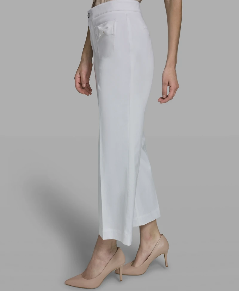 Karl Lagerfeld Paris Women's Straight Bow Pocket Pants