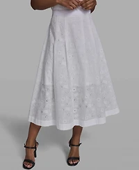 Karl Lagerfeld Paris Women's A-Line Eyelet Skirt