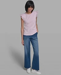 Karl Lagerfeld Paris Women's Scallop Trim Boat Neck Top