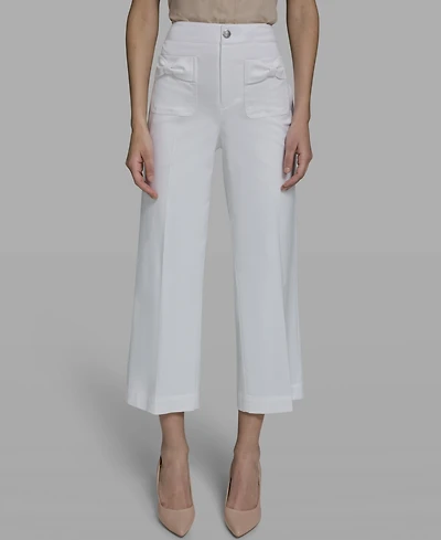 Karl Lagerfeld Paris Women's Straight Bow Pocket Pants