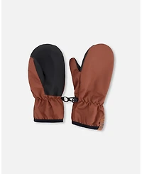 Deux par Deux Baby Boys Mid-Season Mittens in Polyester Brown