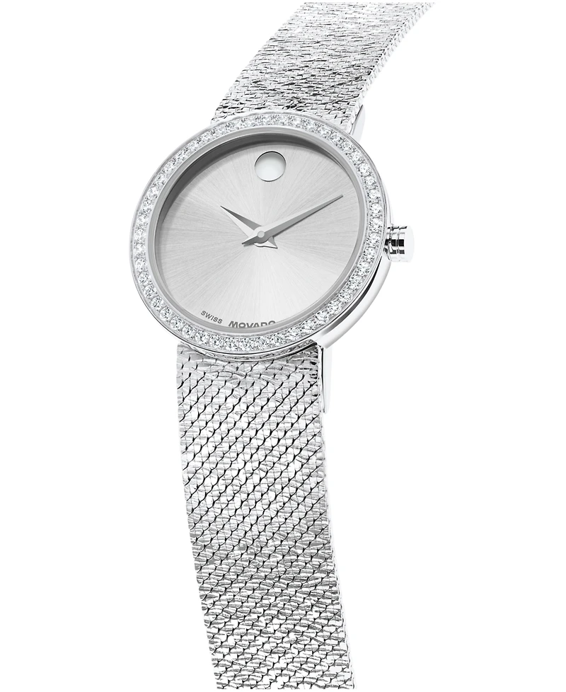 Movado Women's Museum Velura Lab Grown Diamond Swiss Quartz Stainless Steel Watch, 25mm