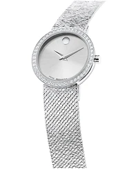 Movado Women's Museum Velura Lab Grown Diamond Swiss Quartz Stainless Steel Watch, 25mm