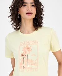 Rebellious One Juniors' California Sequin Graphic-Print Tee