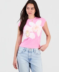 Grayson Threads, The Label Juniors' Orchid Graphic T-Shirt