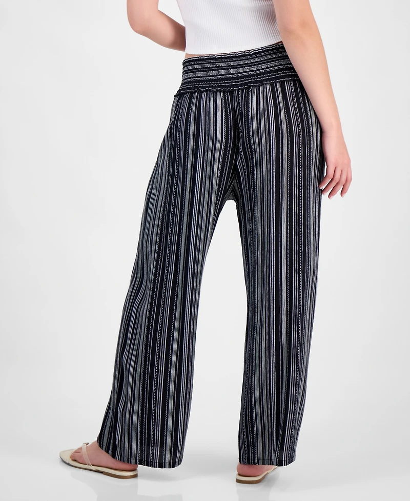 Kingston Grey Juniors' Printed Wide-Leg Cropped Pants