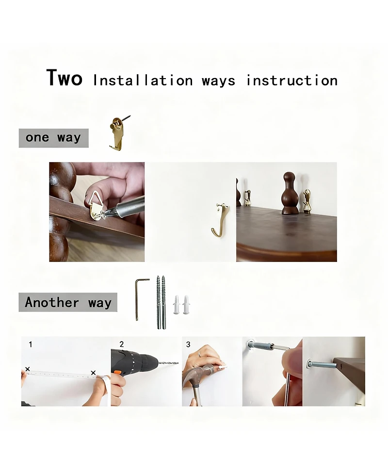 Yigii Two-Tier Wall Floating Shelf with Roman Columns for Home Decor