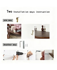 Yigii Two-Tier Wall Floating Shelf with Roman Columns for Home Decor