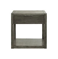 Liberty Furniture Bartlett Field End Table in Driftwood in Dusty Taupe Finish
