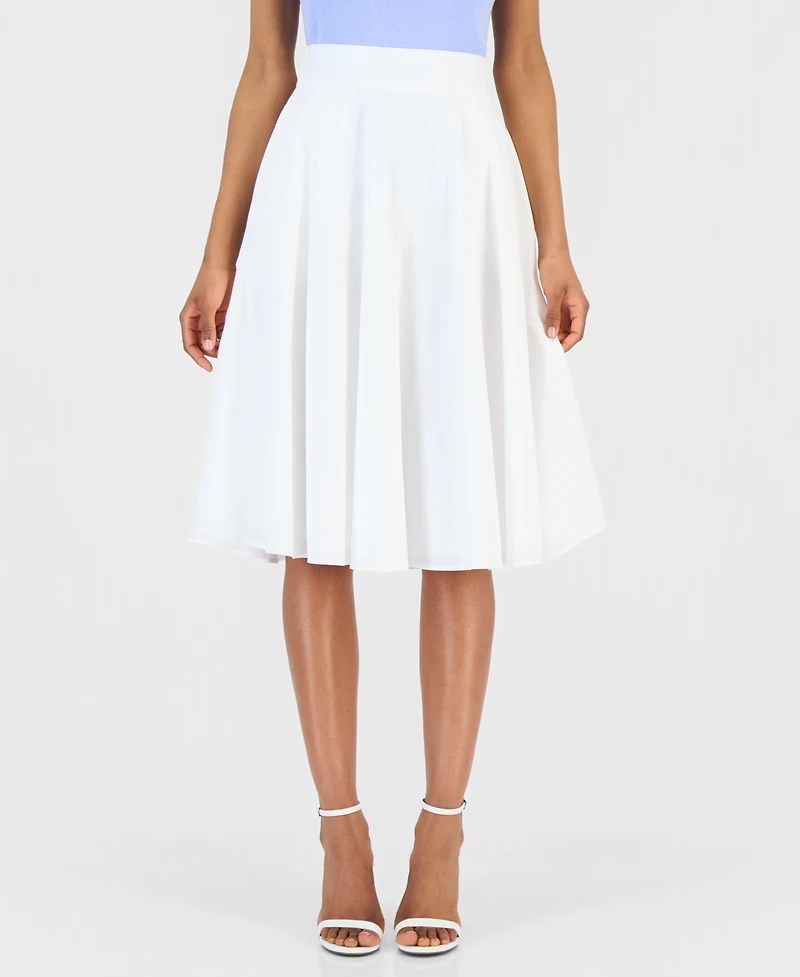 Tahari Asl Women's Cotton A-Line Midi Skirt