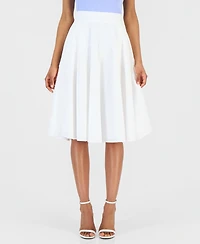 Tahari Asl Women's Cotton A-Line Midi Skirt