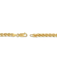 Esquire Men's Jewelry Wheat Link Chain Necklace in 14k Gold-Plated Sterling Silver