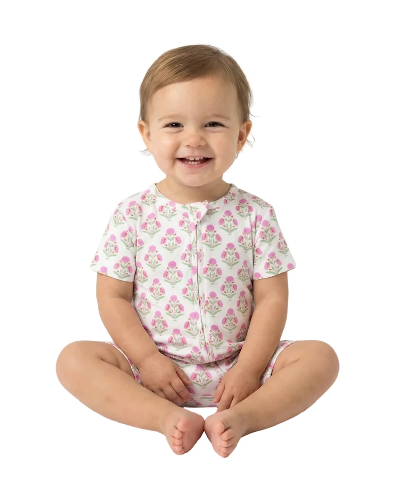 Motette Baby Girls Pink Posy Bamboo Sleeper