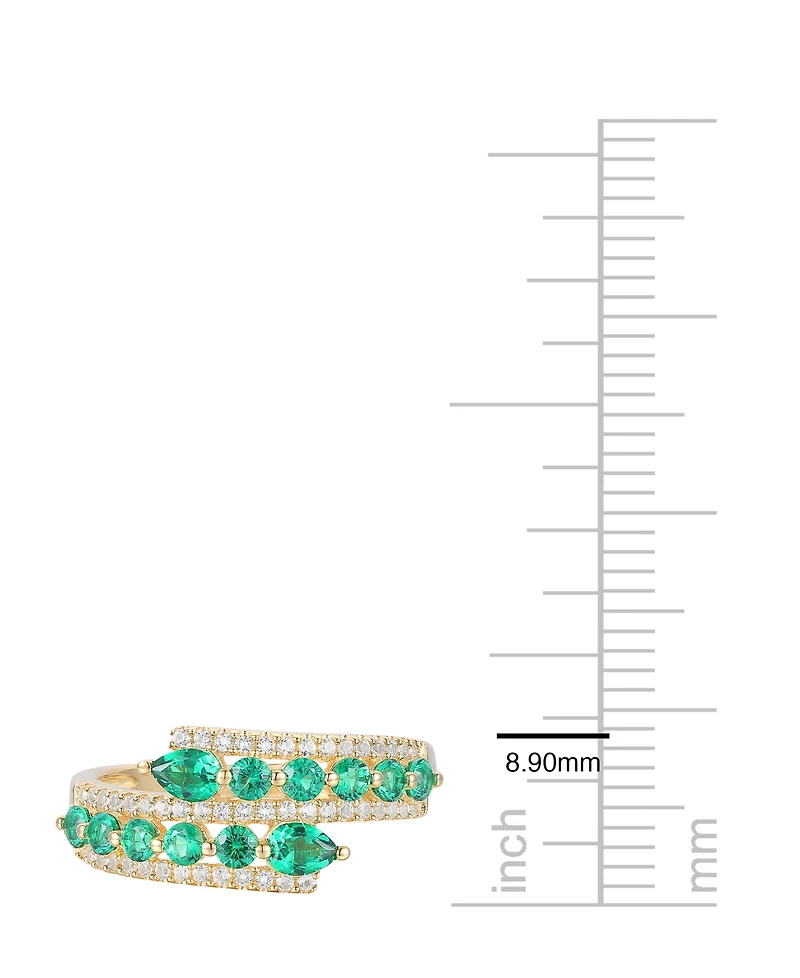 Macy's Lab-Grown Ruby (1-1/8 ct. t.w.) & White Sapphire (1/3 Ring 14k Gold Over Sterling Silver