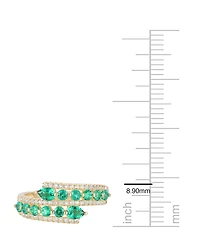 Macy's Lab-Grown Ruby (1-1/8 ct. t.w.) & White Sapphire (1/3 Ring 14k Gold Over Sterling Silver