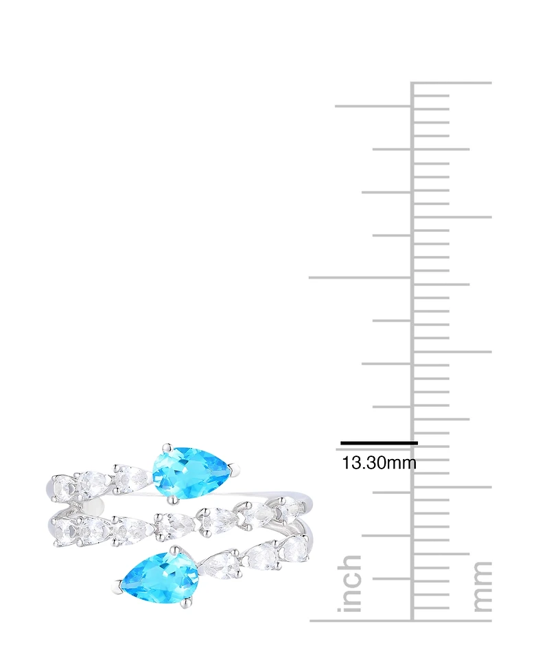 Macy's Blue Topaz (1 ct. t.w.) & Lab-Grown White Sapphire (2 Ring Sterling Silver (Also Available Multi-Stones)