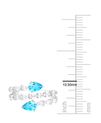 Macy's Blue Topaz (1 ct. t.w.) & Lab-Grown White Sapphire (2 Ring Sterling Silver (Also Available Multi-Stones)
