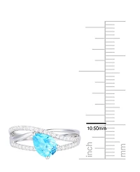 Macy's Amethyst (1-1/10 ct. t.w.) & Lab-Grown White Sapphire (1/3 Ring 14k Gold Over Sterling Silver (Also Available Multi-Stones)