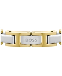 Hugo Boss Men Nolan Stainless Steel Ionic Plated Thin Gold Steel Bracelet