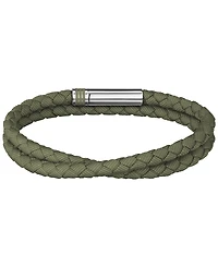Hugo Boss Men Ares Summer Stainless Steel Green Nylon Cord Bracelet
