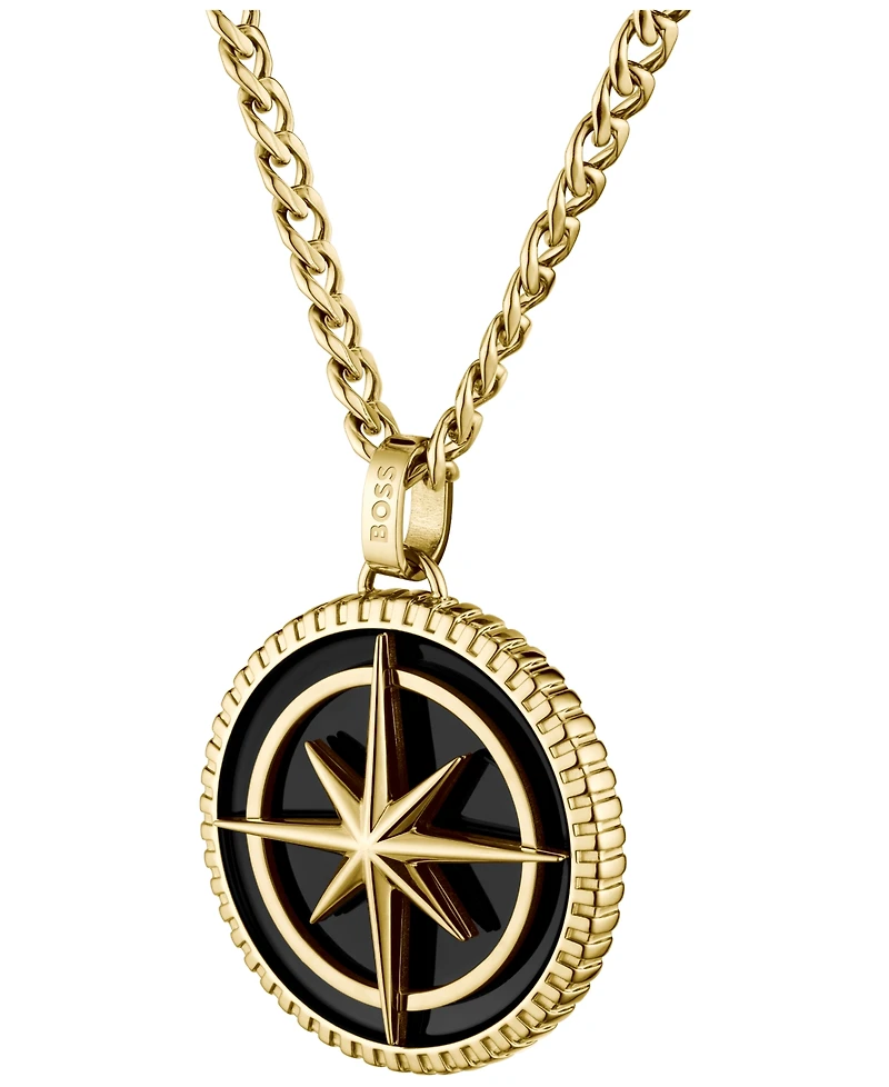 Hugo Boss Men's North Ionic Plated Thin Gold Steel Necklace