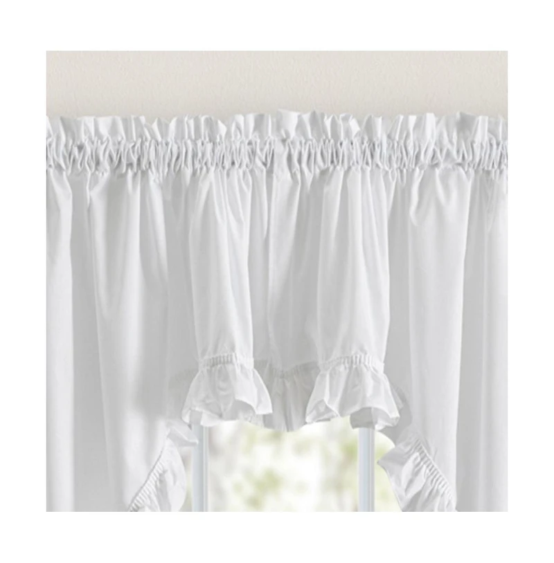 Ellis Curtain Classic Narrow Ruffle 3" Rod Pocket Swag Curtain Panel 86" X 38"